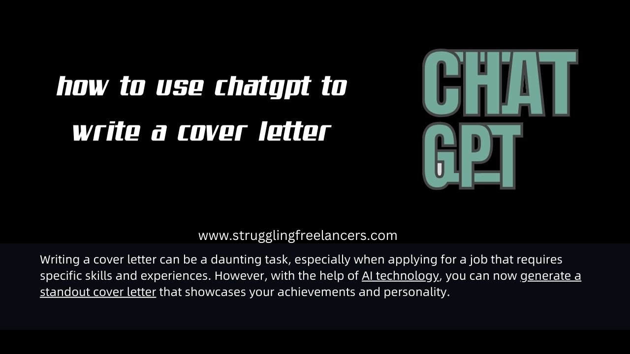 how to use chatgpt to write a cover letter
